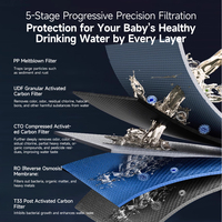 Système de filtration d'eau RO BAINA sans réservoir pour hôtels, ultrafiltration 5 étapes, purificateur d'eau potable sous évier pour cuisine, 75/100 GPD