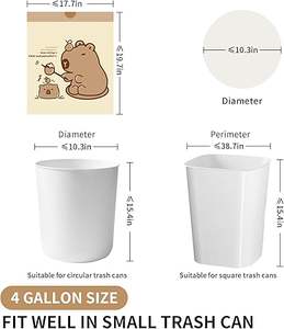 Huamaohengchun Bolsas de 4 Galones con Estampado de Capibara, con Cordón, de LDPE, Resistentes a Desgarros, con Control de Olores, Cierre Seguro y Asa Larga - Product Image 2