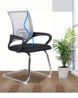 Chaise de bureau ergonomique pivotante avec accoudoirs fixes, maille respirante, pieds chromés, style minimaliste, plusieurs couleurs