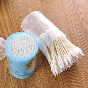 Bâtonnets de coton à usage général, à tige en bois, forme ronde, simple couche, pour démaquillage et nettoyage - Product Image 1