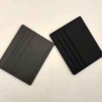 Portefeuille à cartes de style russe avec logo personnalisé, noir et gris, en similicuir, 6 emplacements, double face