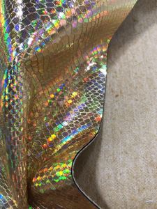 Accesorios de tela holográfica de Bajo MOQ, piel de serpiente multicolor impresa, cuero de PU para bolso, cinturón, decoraciones, cuero sintético - Product Image 5