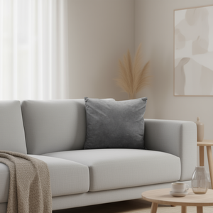 Cuscino e Poggiatesta Antelina Ice Point Velvet Grey 50*50 - Product Image 2