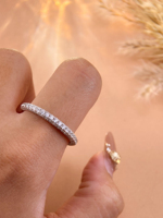 Nouvelle bague semi-éternelle en argent sterling 925 avec moissanite cercle complet, personnalisable pour le port quotidien