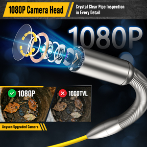 Caméra d'Inspection de Canalisations 1080P, 512Hz, Nivellement Automatique, <span class=keywords><strong>50M</strong></span> (165ft), <span class=keywords><strong>Endoscope</strong></span> Vidéo pour Plomberie et Égouts - Product Image 5