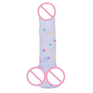 고탄성 컬러풀 리얼 스킨 실리콘 페니스 강력한 흡착 컵 대형 레인보우 딜도 여성용 섹스 토이 - Product Image 6