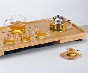 Nouvelle Arrivée : Plateau à Thé Créatif Personnalisé en Bois et Bambou, Style Moyen-Orient, avec Infuseur, pour la Maison, le Bureau, les Salons de Thé et les Hôtels - Product Image 1