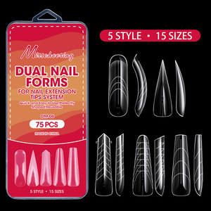 Nuevo Molde Transparente de Doble Capa No.15 5 Acrílico PMMA 75 piezas/caja para Uñas Francesas, Extensión de Uñas, Salón y Uso Personal - Product Image 6