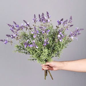 Flor Artificial de Lavanda Meng Jie, Ramo de 7 Ramas, Decoración para el Hogar y Bodas, Material de PVC - Product Image 1
