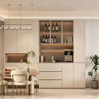Muebles Modernos para Comedor, Estantes Ajustables Multifuncionales Ecológicos de Gran Capacidad en Madera Sólida para Restaurante Moderno