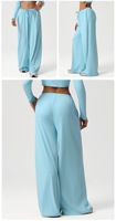 Pantalon de yoga ample taille basse pour femme, de haute qualité, avec poches et cordon de serrage, idéal pour le fitness et la détente