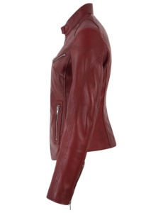 Custom 100% Genuine Red Nappa Leather <b>Women</b>’s <b>Jacket</b> Classic Fit Premium Hardware Private Label OEM/ODM Bulk Wholesale Modern - Product Image 2