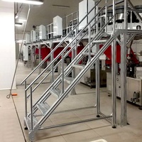 LANGLE Echelle mobile multifonctionnelle à 7 marches avec plate-forme de travail Passerelle industrielle Escalier Echelle en aluminium Accessoires de convoyeur