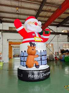 Grand modèle de Père Noël gonflable Décoration de Noël en plein air Statue gonflable personnalisée pour <span class=keywords><strong>les</strong></span> fêtes de rue Marché d'exposition - Product Image 4