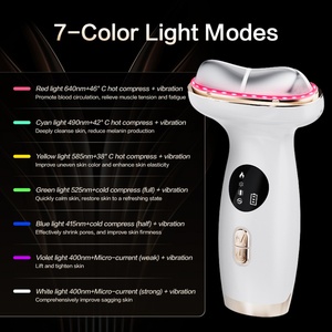 Masseur facial et cervical vibrant à micro-courant, compresse chaude et froide 7 couleurs, anti-âge, rajeunissement de la peau, raffermissement cutané - Product Image 2