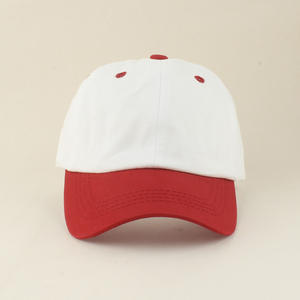Adjustable Closure UPF Sun Protection Kids <strong>Baseball</strong> <strong>Cap</strong> 100% Cotton Red White Color Block Summer Outdoor Toddler Hat - Product Image 5