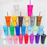 Gobelet en plastique JUNVOY de 16 oz avec paille et couvercle, personnalisable avec logo, réutilisable en PP, pour cadeaux promotionnels et fêtes