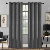 Gris foncé Oeillet Anneau Top Blackout Rideaux Chevron Chevron Texturé Rétro Géométrique Isolation Thermique pour Fenêtre de Salon