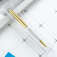 PQ vente en gros entièrement Transparent petit carré cristal stylo boîte imprimable à quatre faces papier porte-crayon forme carrée Stock