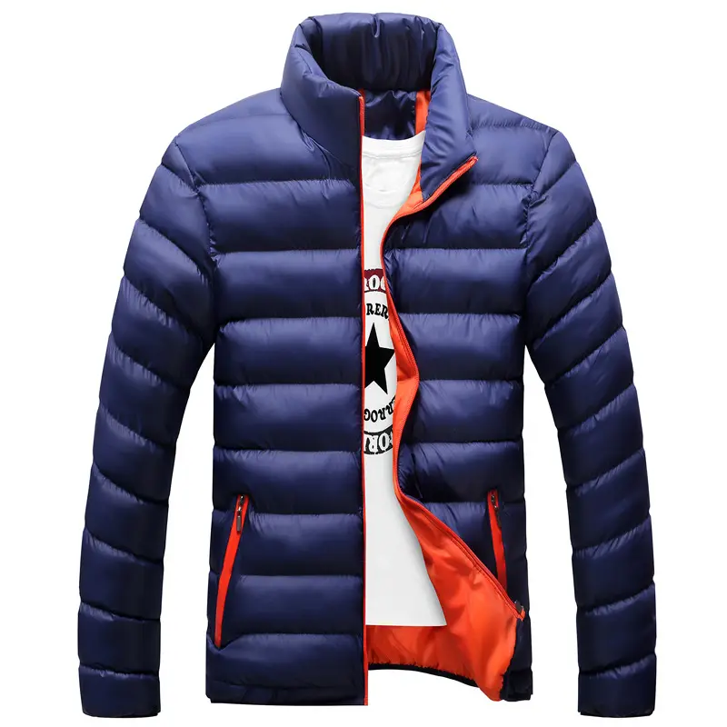 Autumn and winter men's standing collar cotton-padded coat plus size Fashion jacket coat