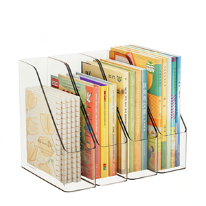ที่วางหนังสือแบบใสสำหรับโต๊ะทำงาน วัสดุพลาสติก สำหรับจัดเก็บหนังสือในสำนักงานและโรงเรียน - Product Image 1