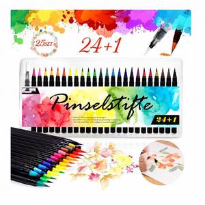 Ensemble de stylos marqueurs à pointe pinceau pour aquarelle, couleurs vives, qualité supérieure, pour estomper les couleurs et peindre à l'encre - Product Image 3