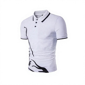 2026 Customization High Quality for T-<b>Shirts</b> Casual 100% Cotton <b>Geometric</b> Pattern Stand Collar Breathable Regular Fit Short Men - Product Image 2