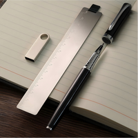 Ensemble cadeau d'affaires pour réunion, comprenant un stylo en laiton et en bois, un marque-page, un carnet, un clé USB, boîte cadeau