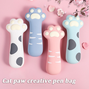 Silicone Pencil Bags Cat Paw Shaped <b>Pen</b> Bag Zippered Pencil Case Cartoon Cosmetic Brushes Holder Bags Stationery Supplies for of - Product Image 3