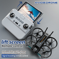 Mini-drone aérien KY106 avec écran, télécommande, positionnement par flux optique, quadricoptère en plastique, caméra HD et évitement d'obstacles pour enfants