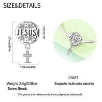 Vente en gros, pendentif croix ange vierge plaqué argent, perles DIY, accessoires de bijoux pour femmes, bracelets, livraison directe d'usine