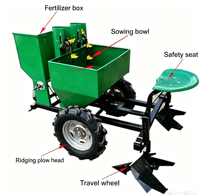 Planteuse de patates douces/ail à 2 rangs pour tracteur 3 points avec fertiliseur