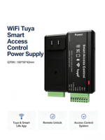 Alimentation mobile WiFi Tuya avec déverrouillage à distance via application intelligente, Wiegand26/34, DC12V 3.9A, délai de déverrouillage réglable pour système de contrôle d'accès