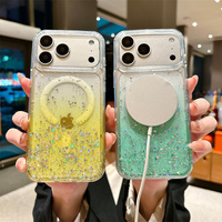 Coque de téléphone magnétique populaire à paillettes dégradées pour iPhone 18 17 16 15 14 13 Pro Max 12 11 Pro Mini Housse Fundas