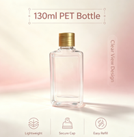Bouteille en plastique carrée de 130 ml, PET, pour shampooing et gel douche de voyage, impression personnalisée, étiquette privée, OEM