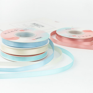 Nine Clouds Double Faced Satin Ribbon 1cm Polyester Gift Packaging Hair Accessory Bow Solid Color Stylish Simple - Product Image 5