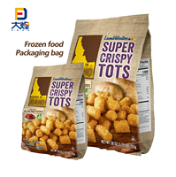 Sac d'emballage personnalisé pour aliments surgelés, impression en héliogravure, 1 kg, pour frites surgelées, emballage alimentaire pour aliments surgelés