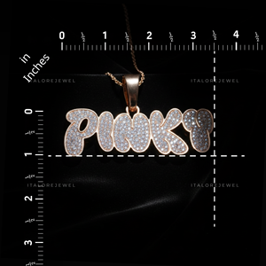 Collier Alphabet Rose en Argent 925 Plaqué Or avec Pendentif Lettre Moissanite Sertie en Canal, Bijou Unisexe Élégant pour Fête Hip Hop - Product Image 2