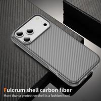 Coque de téléphone rigide en fibre de carbone pour iPhone 17 Pro Max 16E 15 14 Plus 17 Air 13 12 11, coque de protection souple en TPU anti-chute