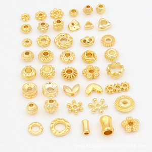 Cuentas espaciadoras de aleación chapada en oro de 18k que preservan el color, soporte redondo para flores, accesorios de joyería DIY D93 - Product Image 4