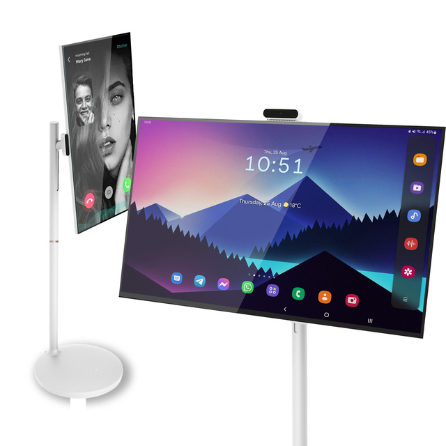 Wholesale 27-Inch Android Gaming TV 4+64GB Storage LED Backlight White 1080p HDTV Portable Stand for Esports Streamers