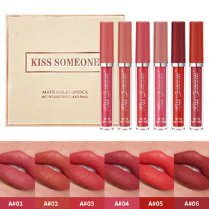 Nouveau Set de 6 Gloss à Lèvres Mat Hydratant Repulpant, <span class=keywords><strong>Maquillage</strong></span> Imperméable, Teinte Sexy pour les Lèvres - Product Image 1