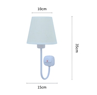 Lampe murale LED moderne avec télécommande, 3 couleurs réglables, abat-jour en tissu, lampe de lecture pour chambre à coucher, hôtel, décoration de la maison