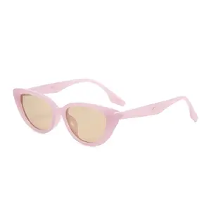 高品质简约太阳镜2023定制眼镜标志Uv400保护猫眼框白色粉色派对太阳镜