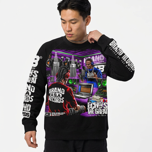 Camiseta de Manga Corta para Hombre, Negra, con Serigrafía, Cuello Alto, Corte Regular, Tejido de Punto, 100% Algodón, Transpirable, Ecológica, Formal - Product Image 6