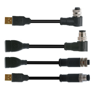 Đầu Nối Cáp Bọc Ngoài M8 M12 3 4 5pin Đực Cái Sang <span class=keywords><strong>USB</strong></span> Chống Nước - Product Image 5