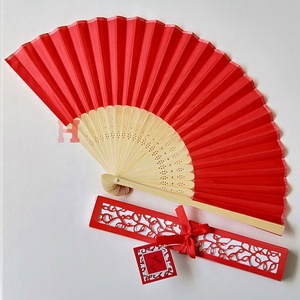 Promocional barato plegable de bambú de seda baile folk fan - Product Image 5