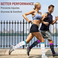 Chaussettes de Compression Personnalisées pour la Course 20-30 mmHg Hommes Femmes Chaussettes de Sport Marathon Cyclisme Football Chaussettes pour Varices