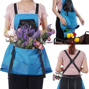 Delantal de jardinería con bolsa grande para cosecha, múltiples bolsillos, impermeable, para trabajo al aire libre y recolección de flores - Product Image 1