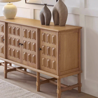 Buffet rétro en bois massif, sculpté à la main, armoire décorative tridimensionnelle, meuble de rangement latéral pour salon